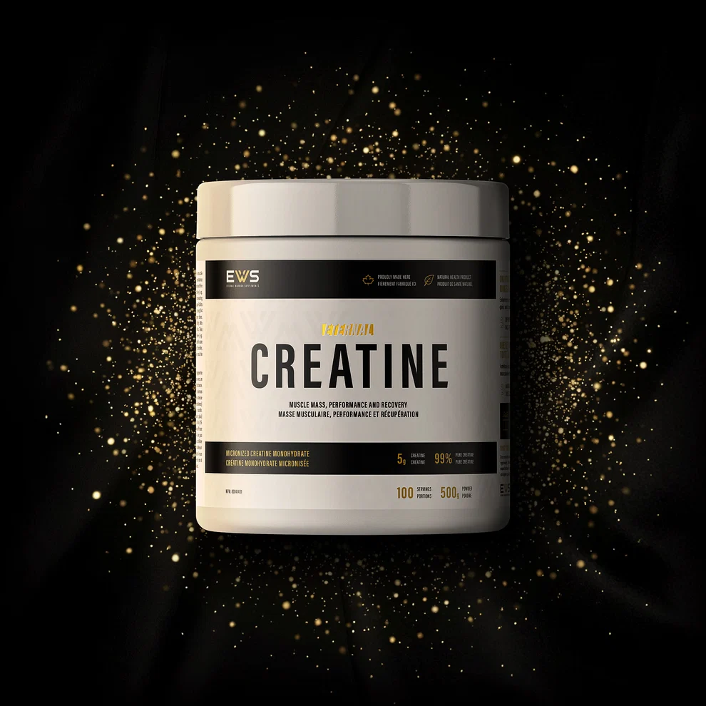 Pot Eternal Creatine de 500 g sur fond noir et doré, visuel fourni par Benoit.