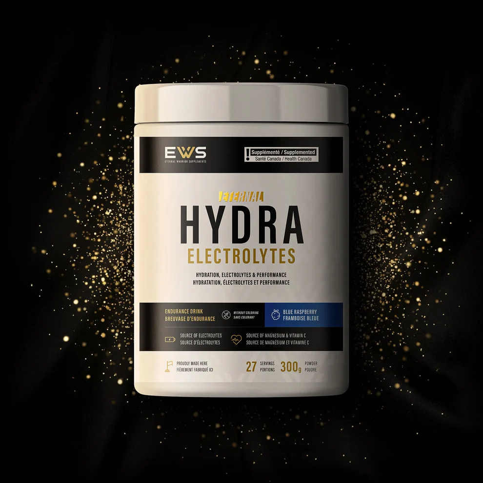 Pot Eternal Hydra Electrolytes, saveur framboise bleue, visuel fourni par Benoit.